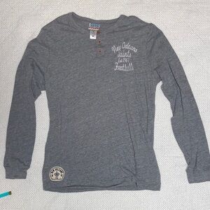 Junk Food Clothing Gray New Orleans Saints Long Sleeve Henley